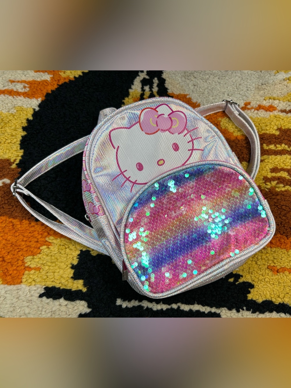 HELLO KITTY, holographic mini backpack!!